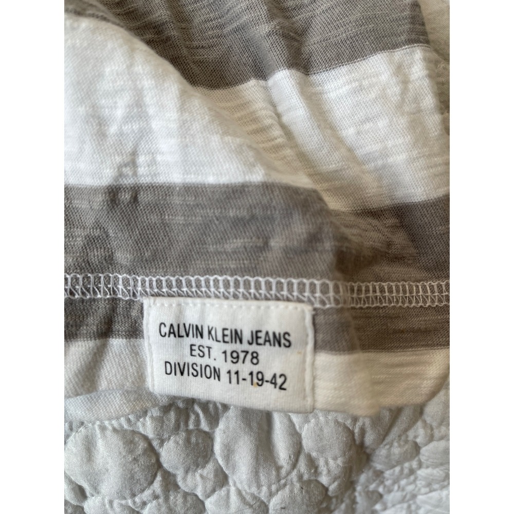 Calvin Klein Jeans Men Striped Polo Shirt Casual Short Sleeve Cotton Size‎ L - Picture 9 of 9